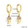 Spiral Planet Earrings Design Mushroom U-Shaped Fishtail with White Diamond Ear Buckle Stainless Steel Earrings