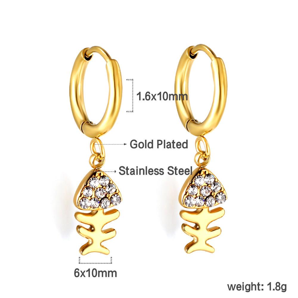 

2026 Spiral Planet Earrings Ins Design Mushroom U-Shaped Fishtail with White Diamond Ear Buckle Earrings
