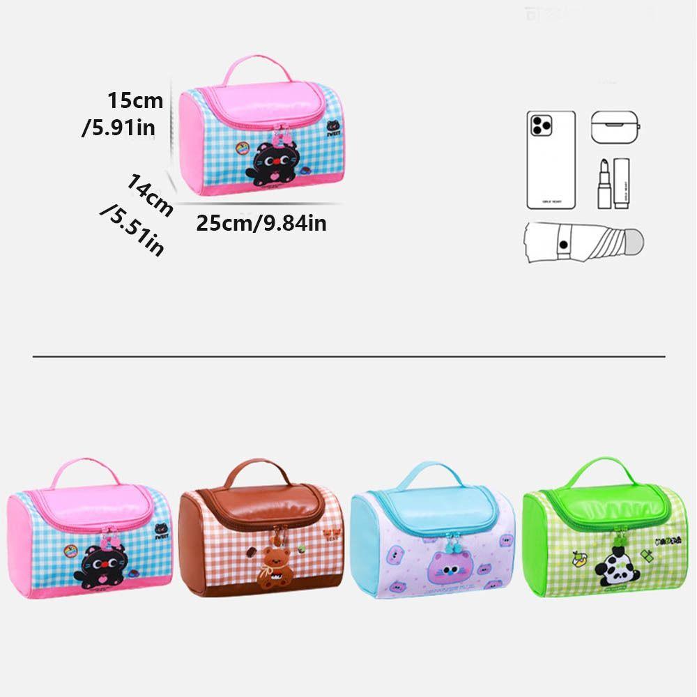 Large Capacity Kitten Makeup Bag Korean Style Toiletry Bag Portable Handheld Cosmetic  Bag  Woman