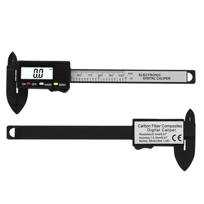 

0-100mm Electronic Digital Caliper Carbon Fiber Dial Vernier Caliper Gauge Micrometer Measuring Tool Digital Ruler CN