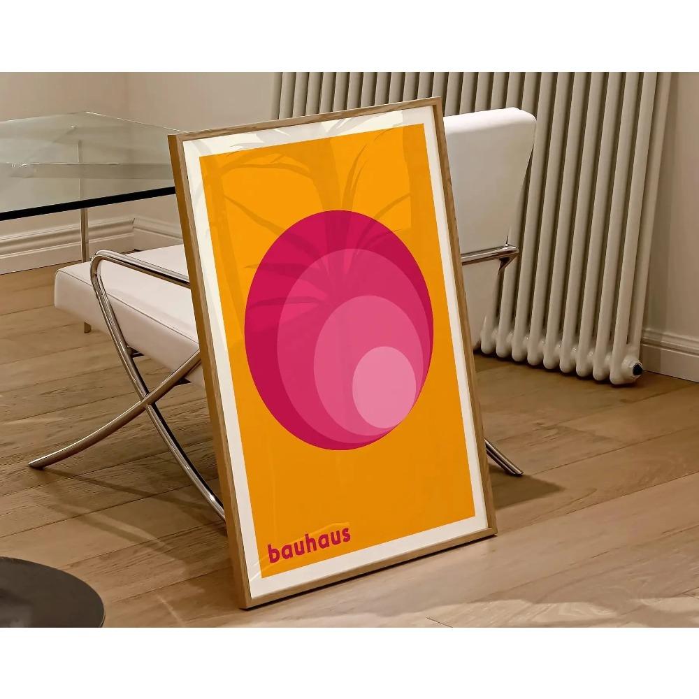 Mid Century Bauhaus Poster Geometric Wall Art Canvas Prints Living Room Bedroom Bright Colourful Artwork for Home Decor