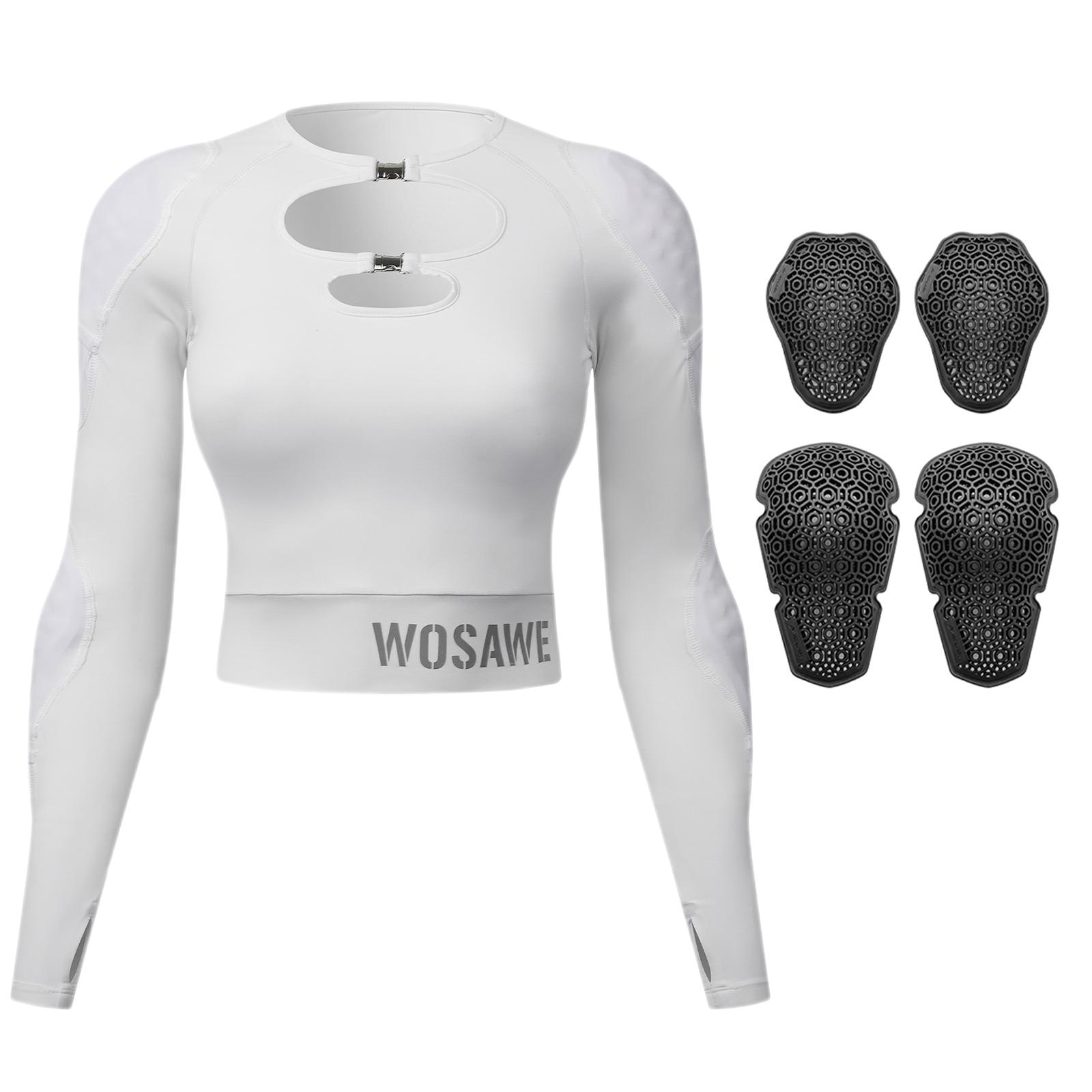 

WOSAWE Women s Motocross Motorcycle Stretch-Fit Sexy Breathable CE-Certified Soft Protective Gear Riding Jacket S білий