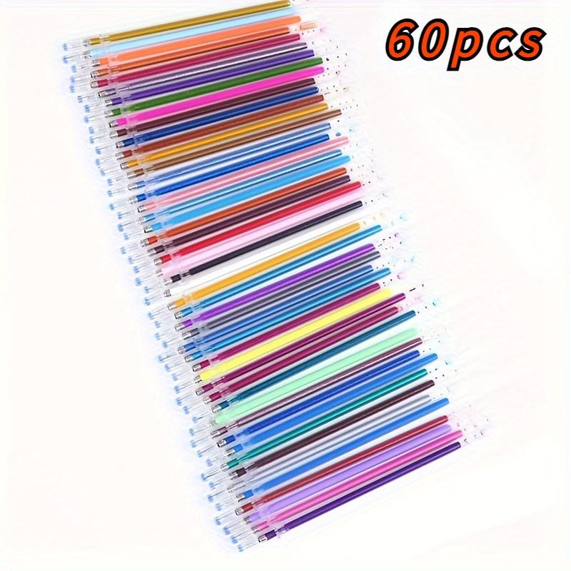

60 цветов/набор, гелевая ручка для флэш-граффити, цветная сменная ручка, полная блестящая сменная ручка, сменные ручки для рисования, цветные ручки для рисования, стержень 60pcs разноцветный