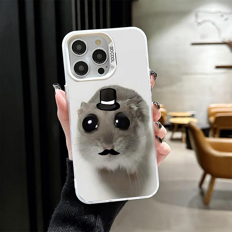 Funny Sad Hamster Meme Shockproof Phone Case for iPhone 17 Air 16 16E 15 Pro Max 14 Plus 13 Mini 12 Back Cover Anti Fall Fundas
