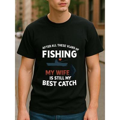 Europäische Größe Herren Lustiges Angel-T-Shirt - Passendes Partner-T-Shirt Geschenk für Ehemann, Bequemes Kurzarmhemd mit lustigem Hochzeitsdesign