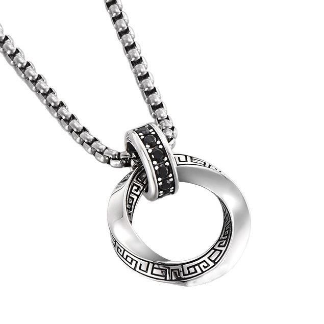 Retro Mobius Strip Pendant Necklace Unisex Hip Hop Premium Personalized Versatile Chain For Men And Women Fashion Jewelry