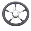 13 Inch Stainless Steel Boat Steering Wheel with Foam Grip 5 Spoke 15 Degree Angle for Boat Yacht