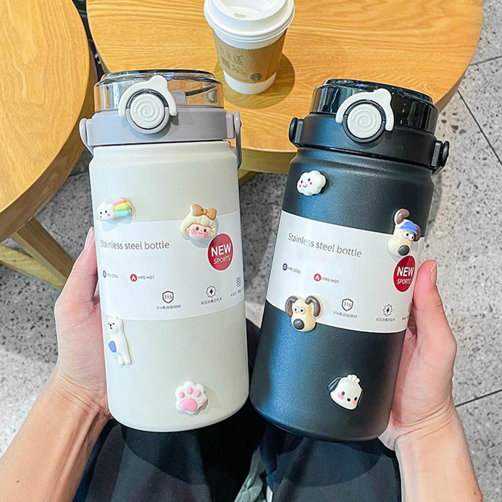 Water Bottle Liters Heat Cold Direct Includes Dual Thermos Easy to Thermal Stainless Steel Bottle 1000ml Portable green 1.2 Stylish, Retaining, Light,