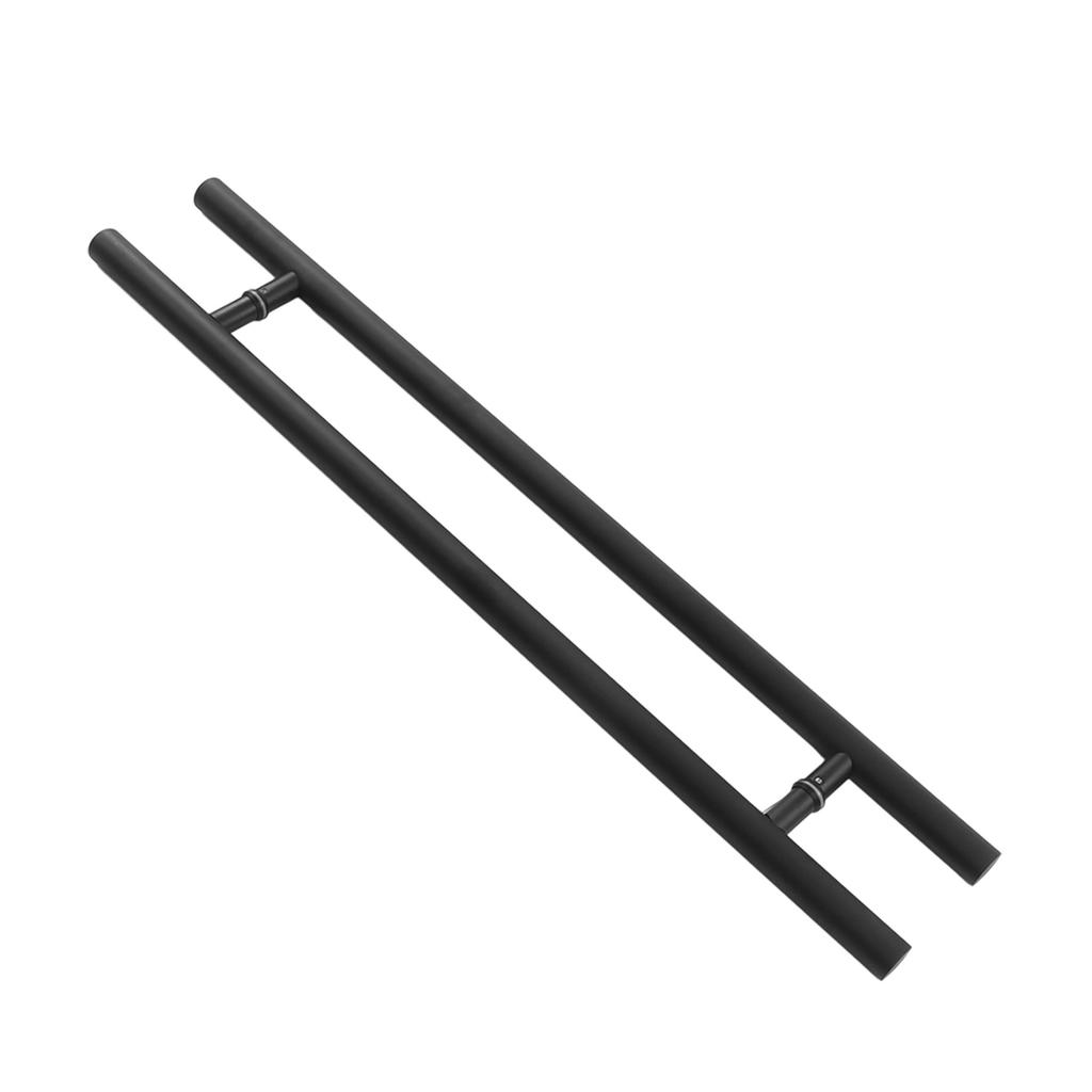 Stainless Steel Glass Door Handle Black Ergonomic Design Interior Exterior Door Pull Push for Glass Door