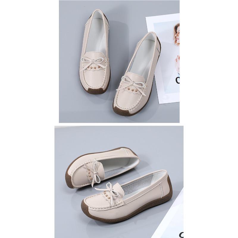 Casual Women's Flat Shoes with Soft Soles and Soft Tops, Large-sized Bean Shoes