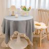 Japanese Tassel Cotton Linen Tablecloth - Stylish and Fresh Decoration for Round Coffee or Dining Tables