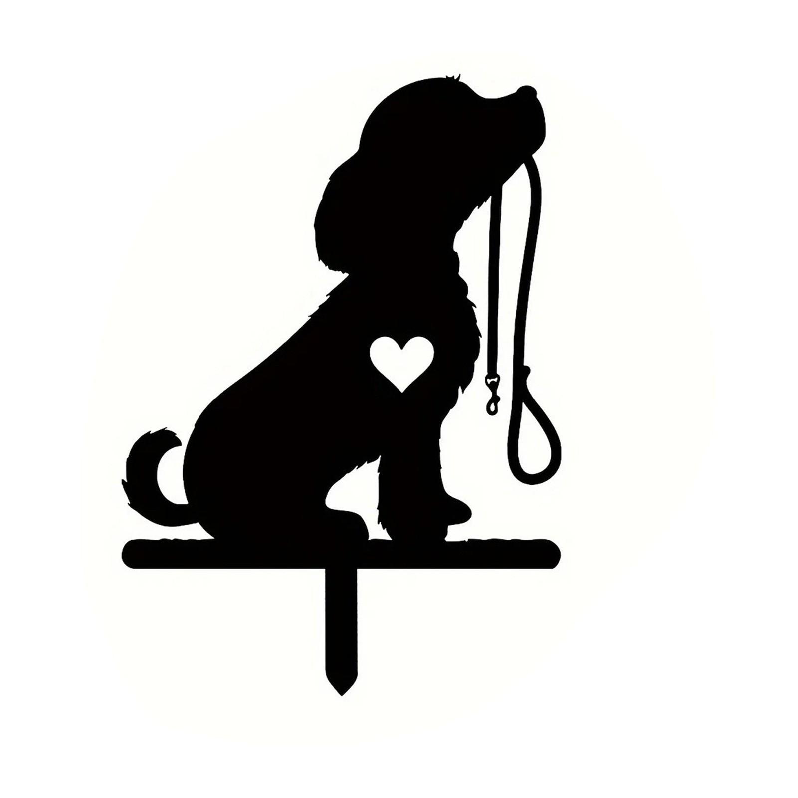 

Садовый колышек Волк Собака Кованое железо Силуэт Металлическая табличка для двора Садовое искусство One Size чёрный