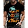 European Sizes Men'S Funny "Do I Look Like a Duck?" Graphic T-Shirt - Turquoise & Orange Cartoon Duck Design with Bold Lettering