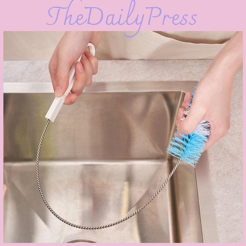Long Flexible Drain Pipe Cleaning Brush With Bendable Handle For Kitchen Sink Maintenance