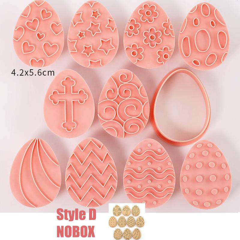 8Pcs DIY Easter Cookie Biscuit Mold Cartoon Bunny Egg Cookie Cutters 3D Rabbit Baking Fondant Mold Stamp Cake Decorating Tools