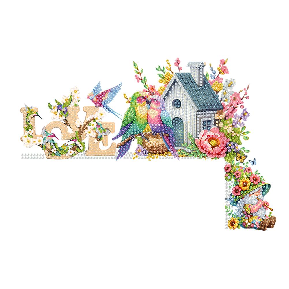 2D Flachmuster Weihnachts-Türrahmen Dekorationen DIY Diamantmalerei Ornamente Set Tür Eckdeko für Innen Außen Wand