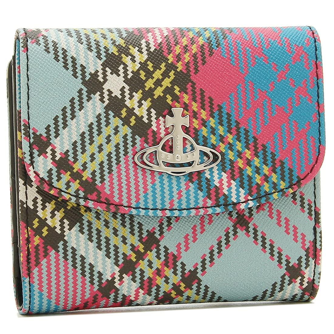 

Vivienne Westwood Bifold Wallet MacAndy Tartan Biogreen Saffiano Vegan Leather Print Small Flap Wallet for Women (51150003 S000V) [Brand] [Used]