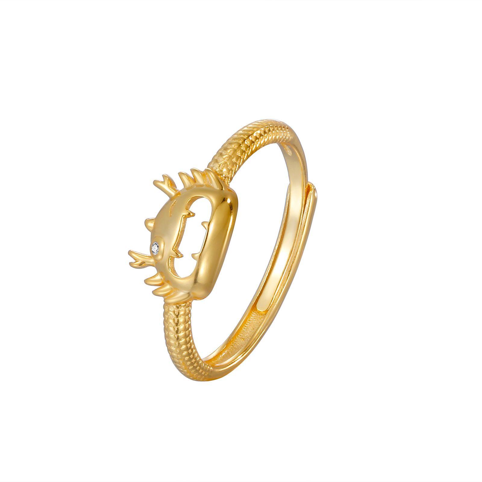 

Кольцо S925 Silver Dragon Year Ring для женщин, ретро, этнический дизайн зодиака Дракон, отверстие кольца регулируется, 2025 год, новинка adjustable opening