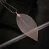 Eenvoudige Persoonlijkheid Natuurlijk Imitatie Blad Specimen Hanger Lange Slangenhanger Ketting voor Vrouwen Retro Creatief Sieraden Accessoire