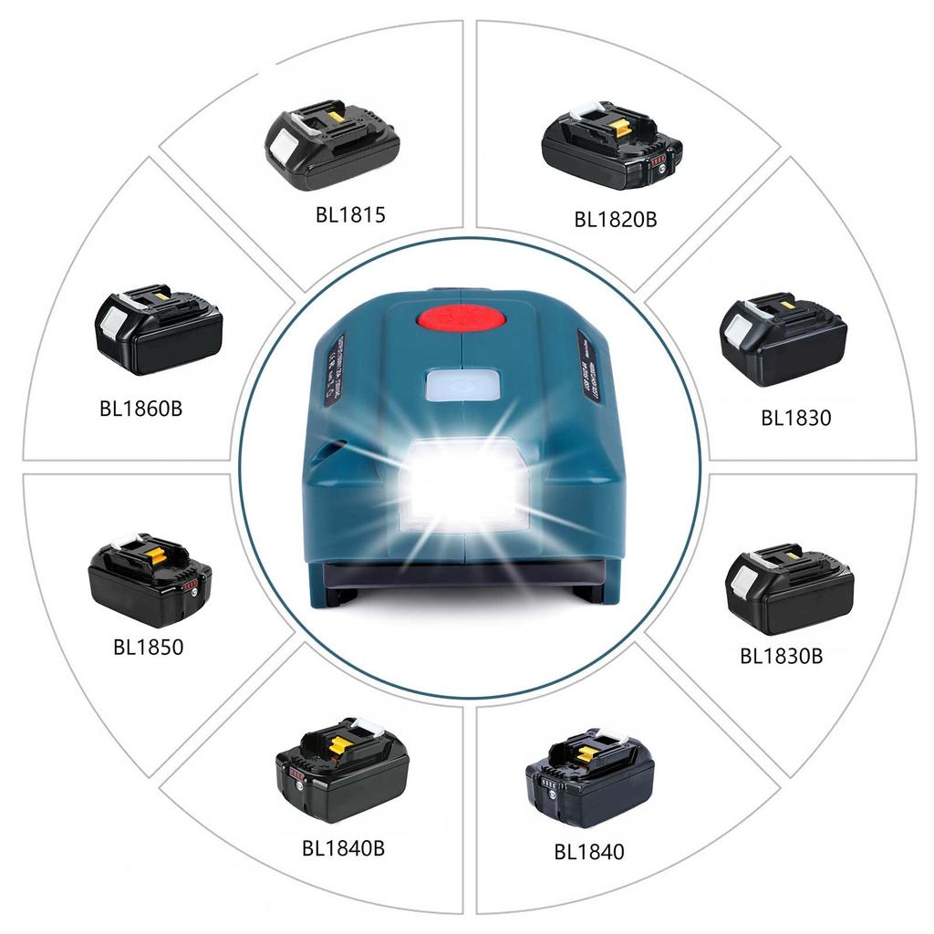 EID 150W Makita Inverter Makita 18V Conversion Adapter 150W Voltage Protection Energy Saving Makita Inverter 18V Compatible LED Included for Car