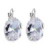 Sparkling Oval Zirconia Huggie Earrings with Cubic Design for Party Fashion