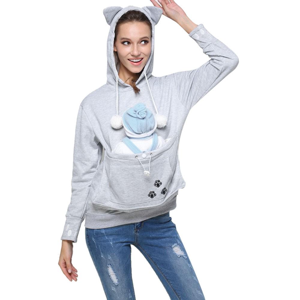 Pet Dog Cat Holder Carrier Coat Pouch Large Pocket Hoodie Top