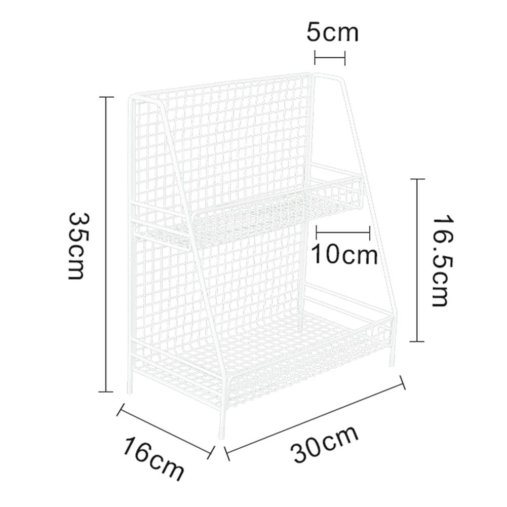 Multifunctional Iron Storage Rack Double-layer Spice Rack Sundries Storage Organizer For Kitchen Bathroom Office S