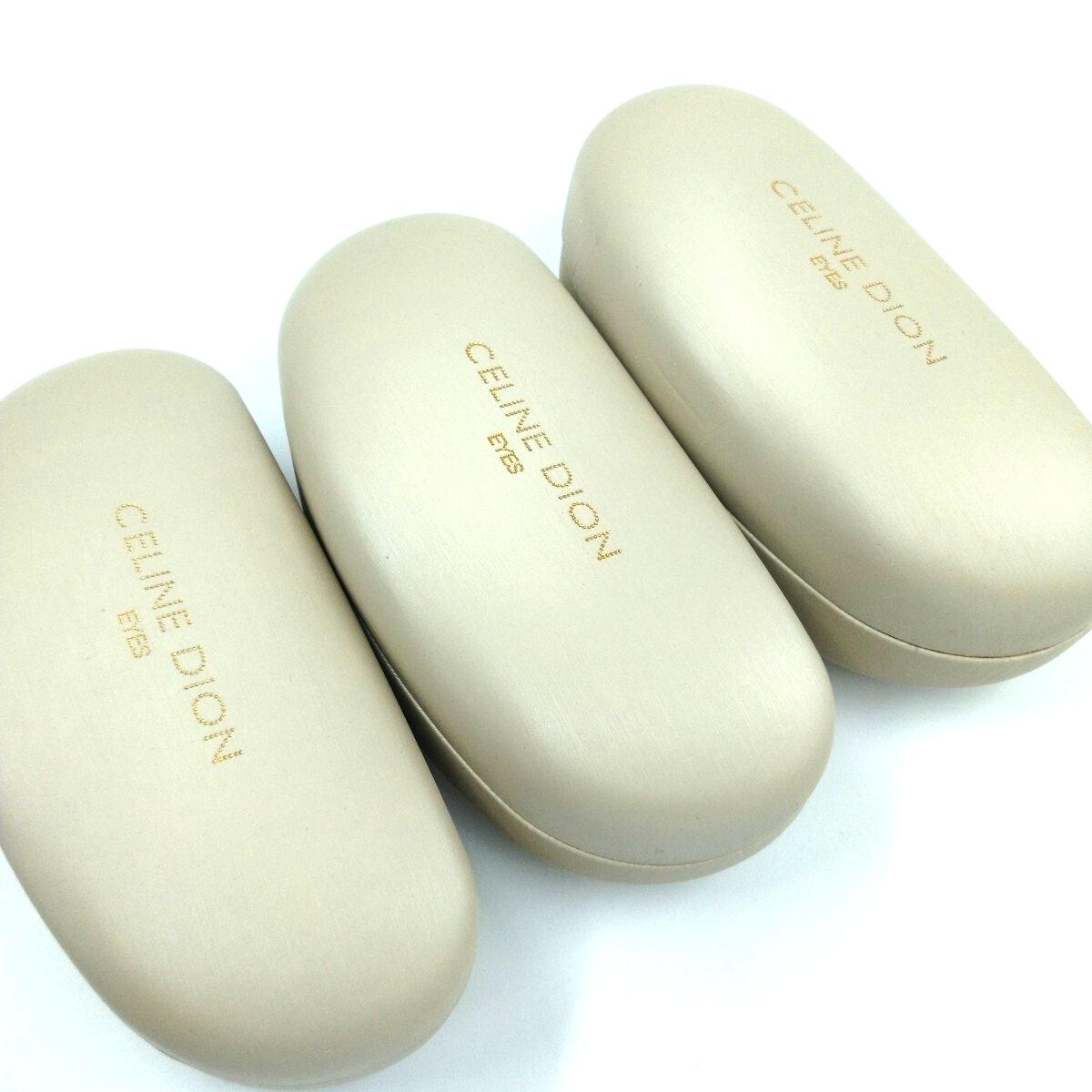 Used CELINE DION Sunglasses Case White | Hard Type Set of 3