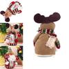 Christmas Santa Snowman Reindeer Desktop Decor With Fabric Material For Holiday Tabletop Display