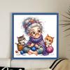 Full Embroidery Eco-cotton Thread 11CT Printed Old Lady Cross Stitch Kit Art