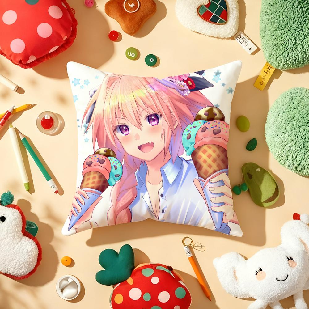 F-Fate A-Apocrypha Astolfo Anime Pillow Case Plush Fabric Soft Double-Sided Printed Sofa Warm Winter Home Gift Cushion Cover