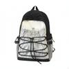 Casual Travel Daypack Large Capacity Drawstring Front Rucksack Water Lightweight Nylon Backpack for