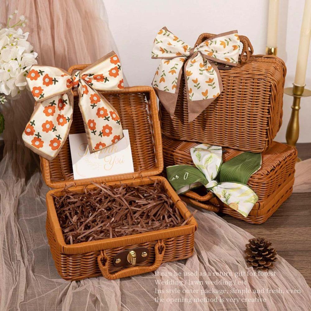 Dacron Mid-Autumn Festival Gift Box Scarf Headband Floral Skinny Scarf Women