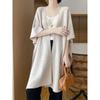 100% Australian Merino Wool Women's Large Shawl: Autumn/Winter, Loose Knit Mid-Length Outerwear