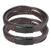 2pcs PU Leather Leather Bracelet Brown Multi-Strand Bracelet Fashion Braided Bracelet  For Men