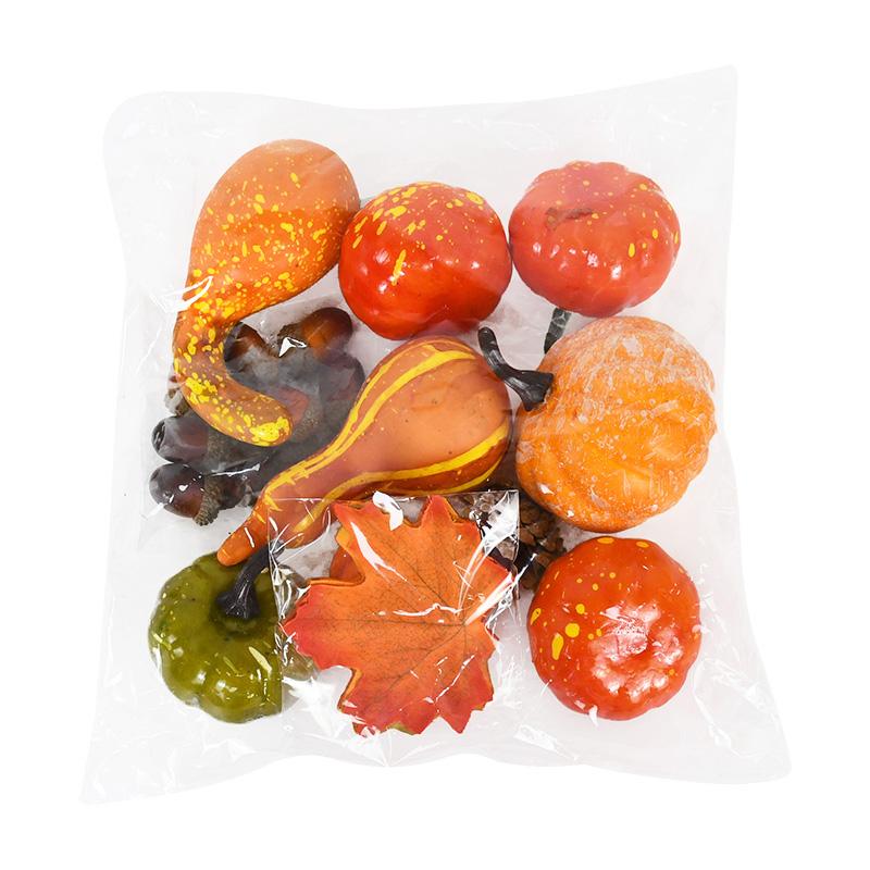 50Pcs/set Artificial Pumpkin Maple Leaves Pine Cone Halloween Thanksgiving Fall Table Home Decoration Photo Props Ornaments
