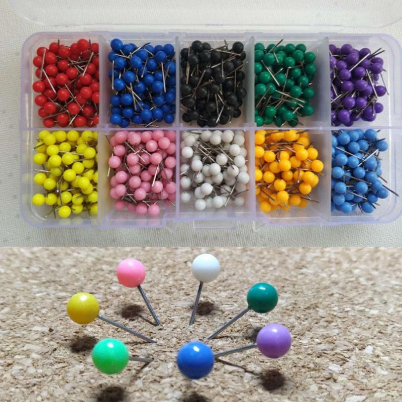 Buy Thumbtack Hand and Sewing Supplies 500pcs/set Colorful Plastic Pin Grid Map Pins at