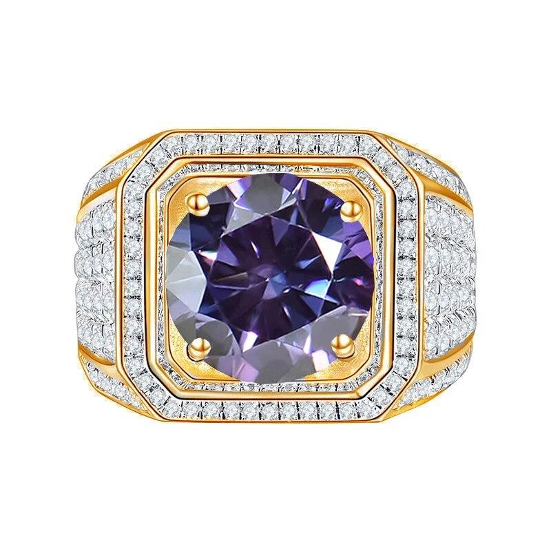 Bague Ringen Súprava zo sterlingového striebra S925 s 2CT moissanitom Nový kreatívny dominantný pánsky hviezdicový prsteň