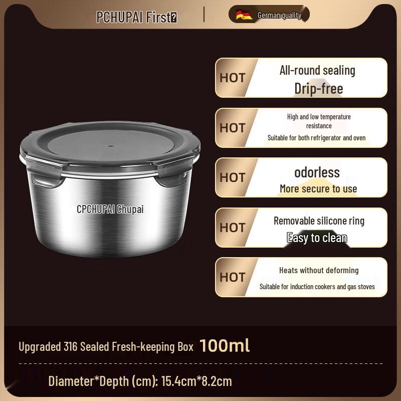 ZISIZ 316 Stainless Steel Food Storage Container