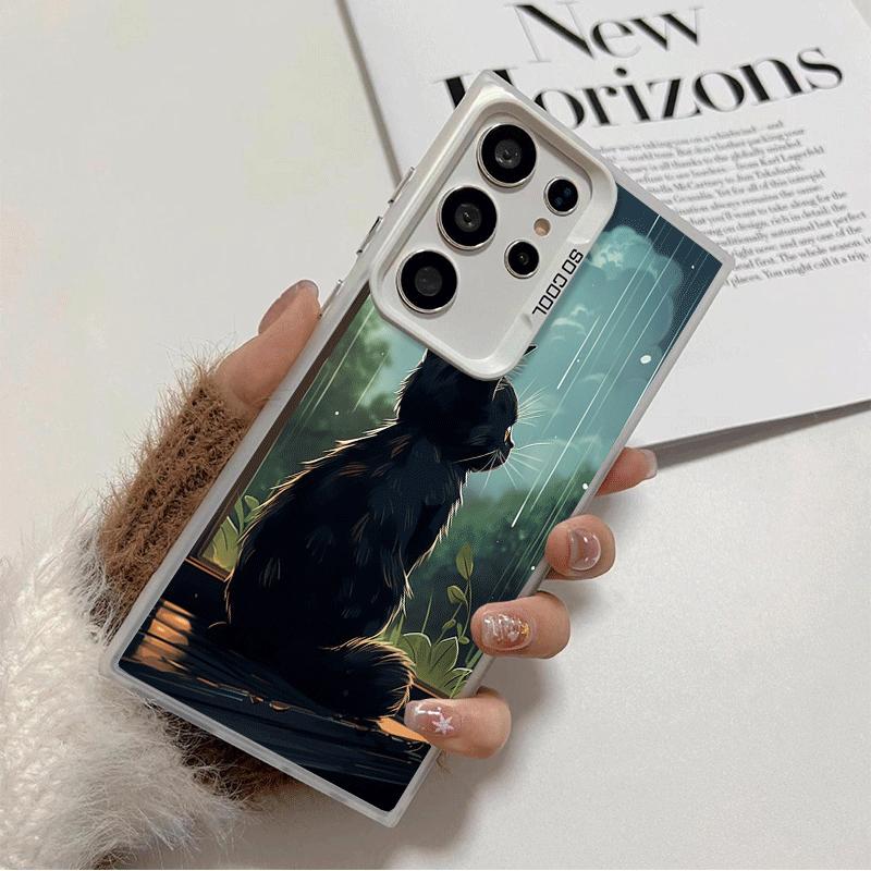 

Healing Sense Cat Rain Soft Phone Case for Samsung Galaxy S24 S25 FE S26 Edge S23 Ultra S22 Plus S21 + Shockproof Cover Back She Samsung S26 Plus