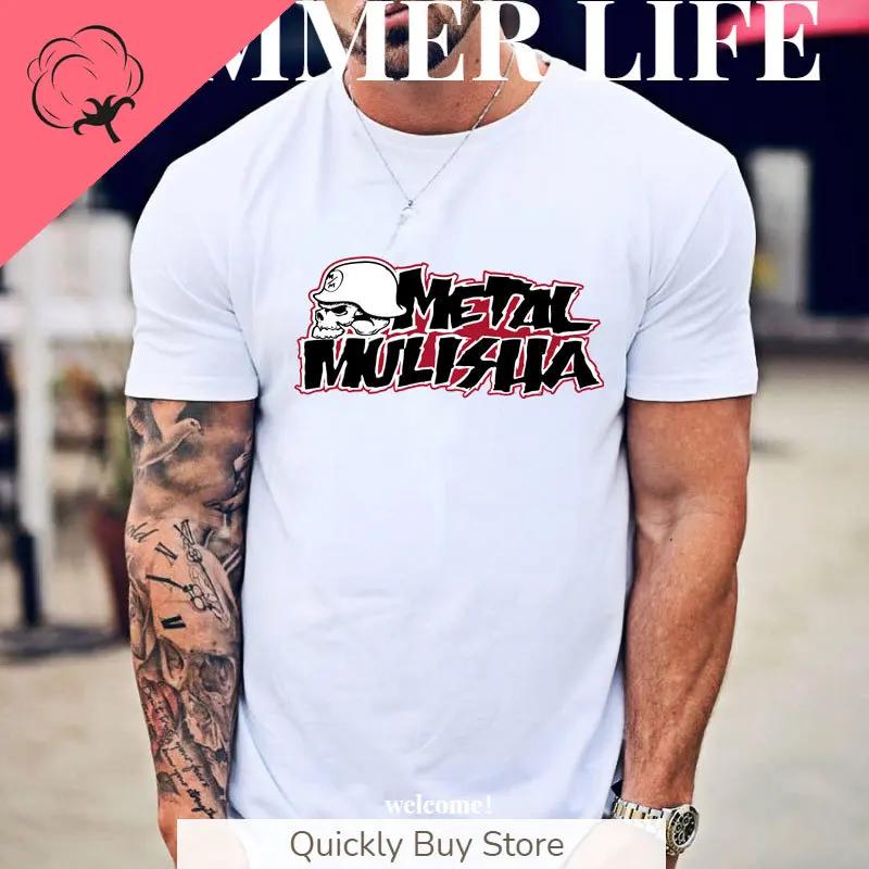 Футболки с графикой черепа Metal Mulisha Высококачественный чистый хлопок Харадзюку Панк Летняя мужская футболка Мужская одежда Y2k Топы Футболки S