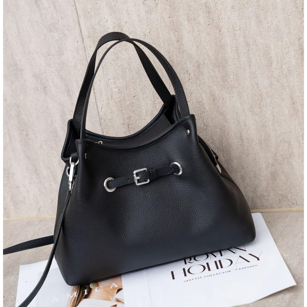 Cowhide Women's Bag Single Shoulder Oblique Span Women's, Niche Fashion Practical Shell Shopping Bag Oblique Span Bag