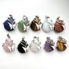 Natural Crystals Pendant Healing Stone  Copper butterfly Inlay Amethyst Rose Quartz  Pendants