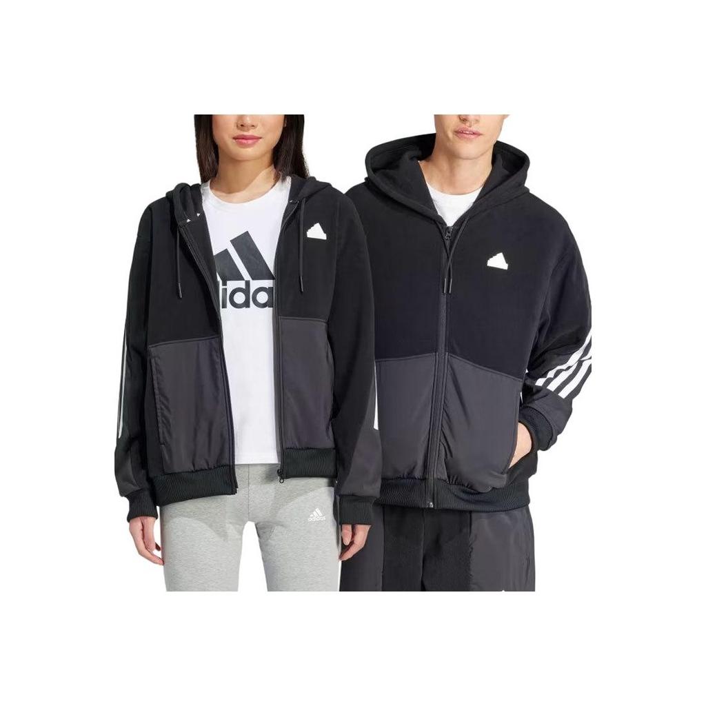 Adidas Future Icons 3-Stripes Colorblock Hoodie Unisex Tops Black IB6130