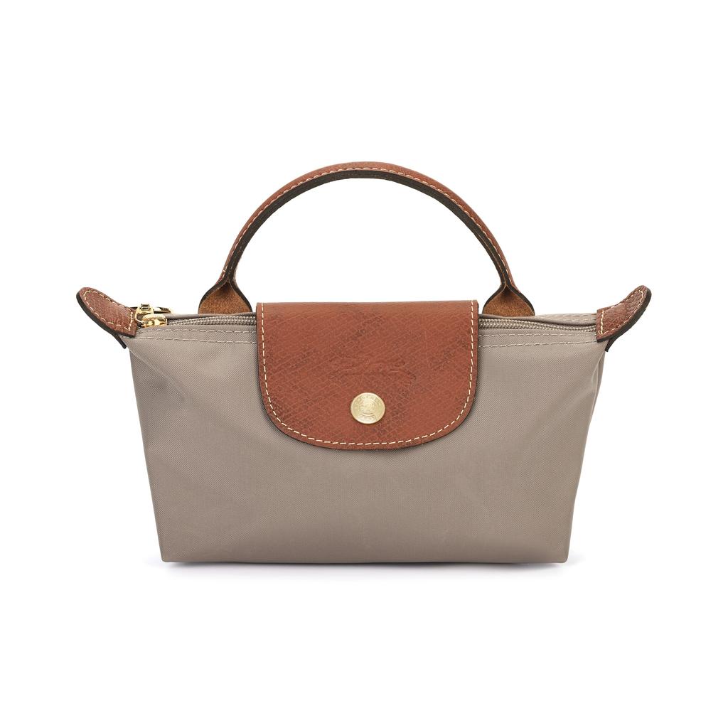 Longchamp Le Pliage Original Short Handle Snap Zipper Canvas With Leather Trim Tote Bag Unisex tote bag Dove-Gray 34175089P18