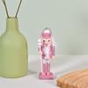 1/4Pcs Soldier Home Desktop Ornament Nutcracker Puppet Christmas Tree Pendant Pink Wooden Handicraft Xmas New Year Decoration