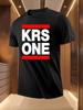 KRS ONE Graphic - Black Casual Short Sleeve Round Neck Tee with Red & White Print T-shirt