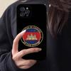 Cambodia Flag Black Matte Phone Case For iphone 17 Air 16 15 14 13 12 11 Pro Max Plus Back Cover TPU Soft Case