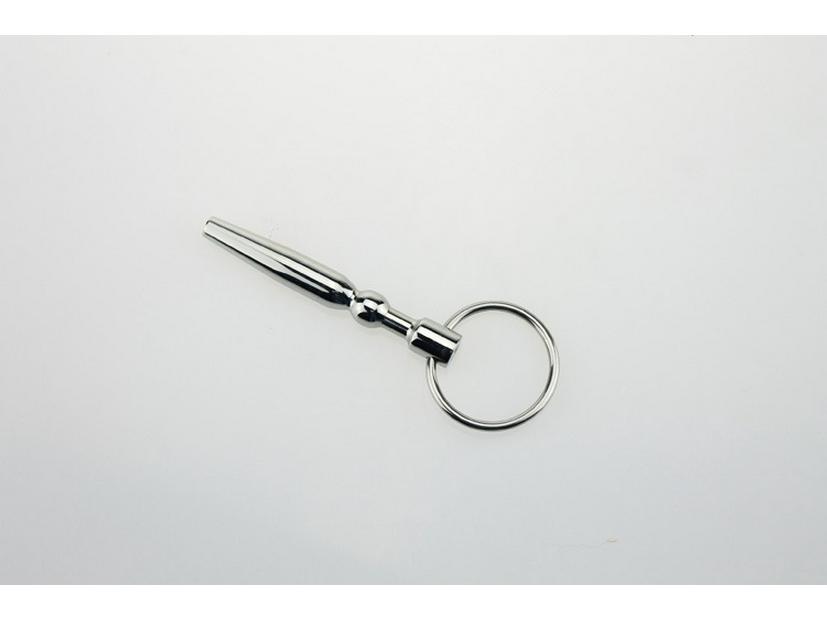 Hollow Metal Urethral Plug with Eye Pull Bead - Adult Stimulation Toy