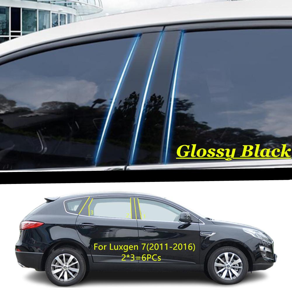 For LUXGEN 7 LUXGEN7 SUV 2011-2016/U6 2014-2017/U5 2017- Car PC Material Pillar Post Cover Door Trim Window Molding Sticker